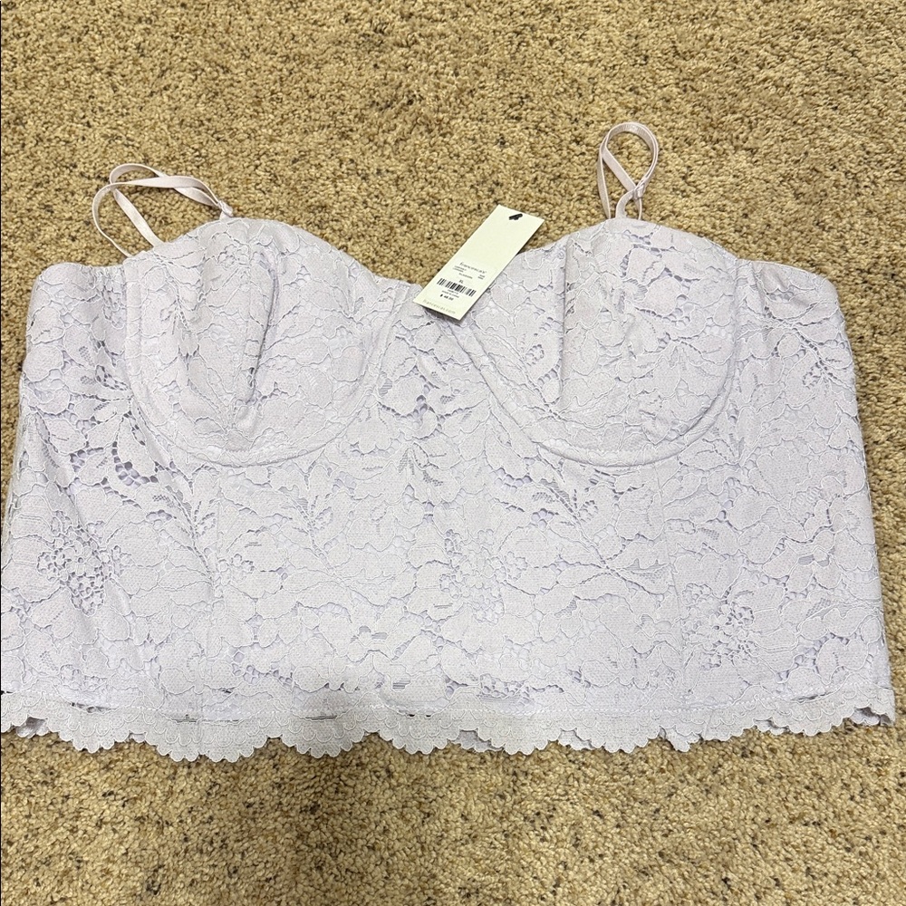 Francesca's Collections Lavender Lace Bustier Bralette